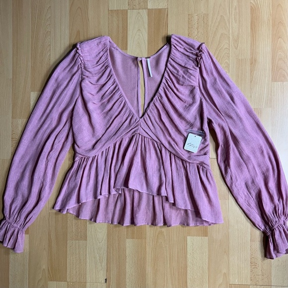 Free People NWT Daia Blouse Mountain Flower Medium Romantic Feminine - Picture 11 of 14